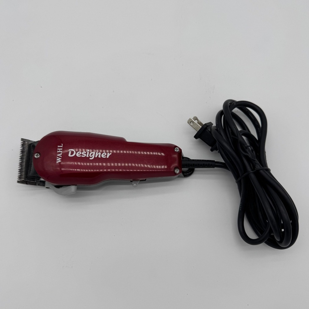 WAHL Model ST Professional Designer Electric Corded Clippers Only Red‎ Tested